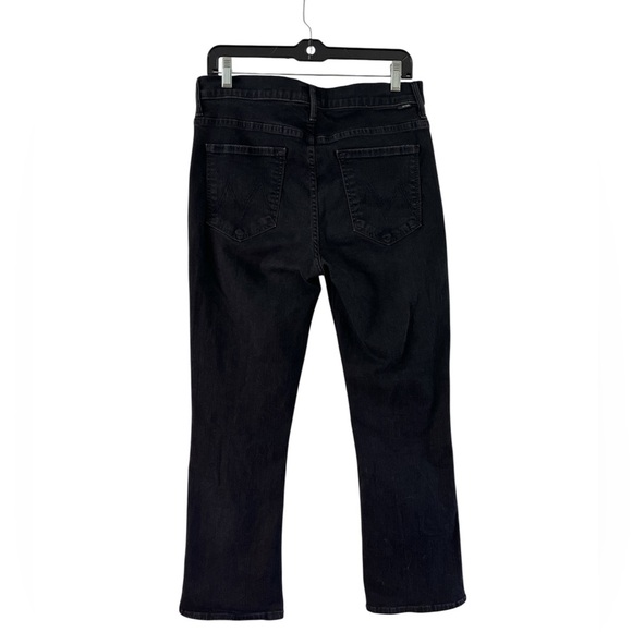 MOTHER Insider Crop Jeans Not Guilty Black | High Rise Cropped Flare 31 - Picture 4 of 17